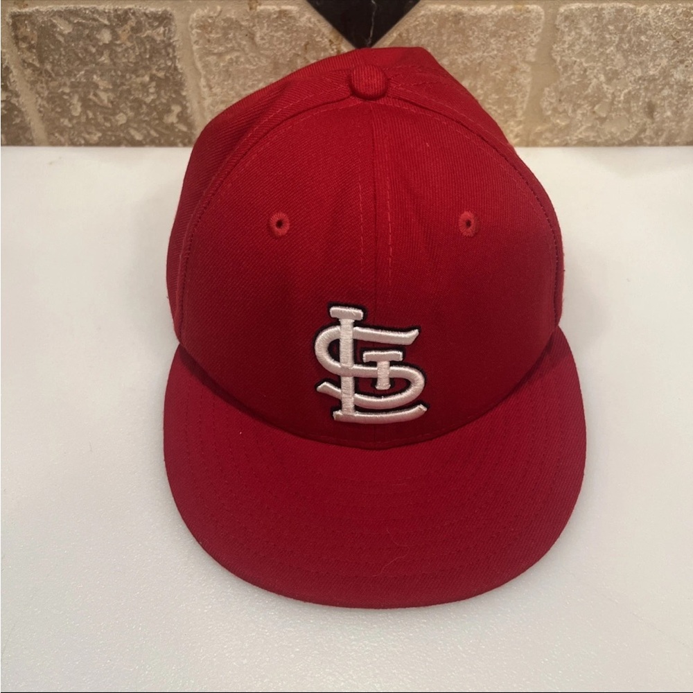 New Era 5950 St Louis Cardinals Fitted Hat Cap Size 7 3/8 MLB On Field Red STL